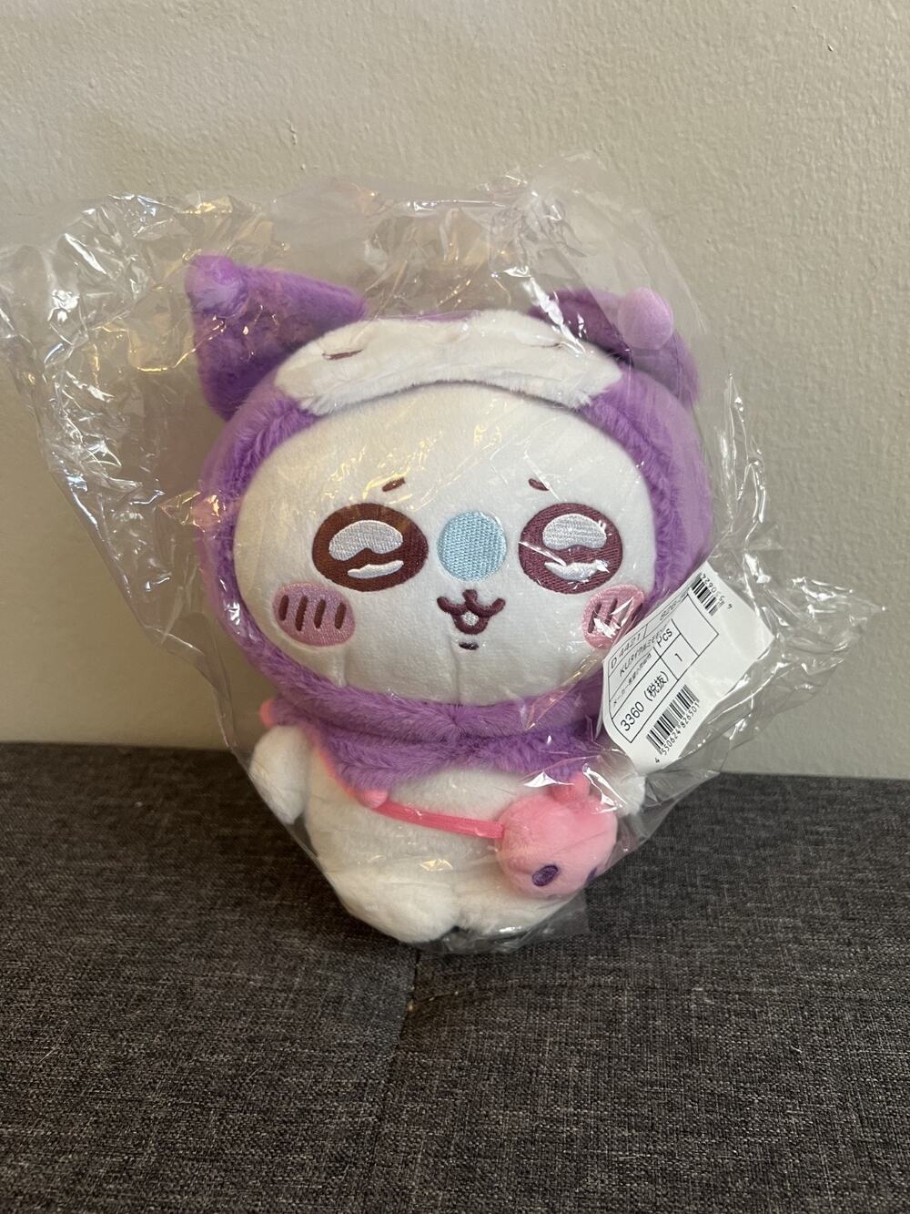 Sanrio X Chiikawa Collab Kuromi X Momounga Plush Animal New With Tags